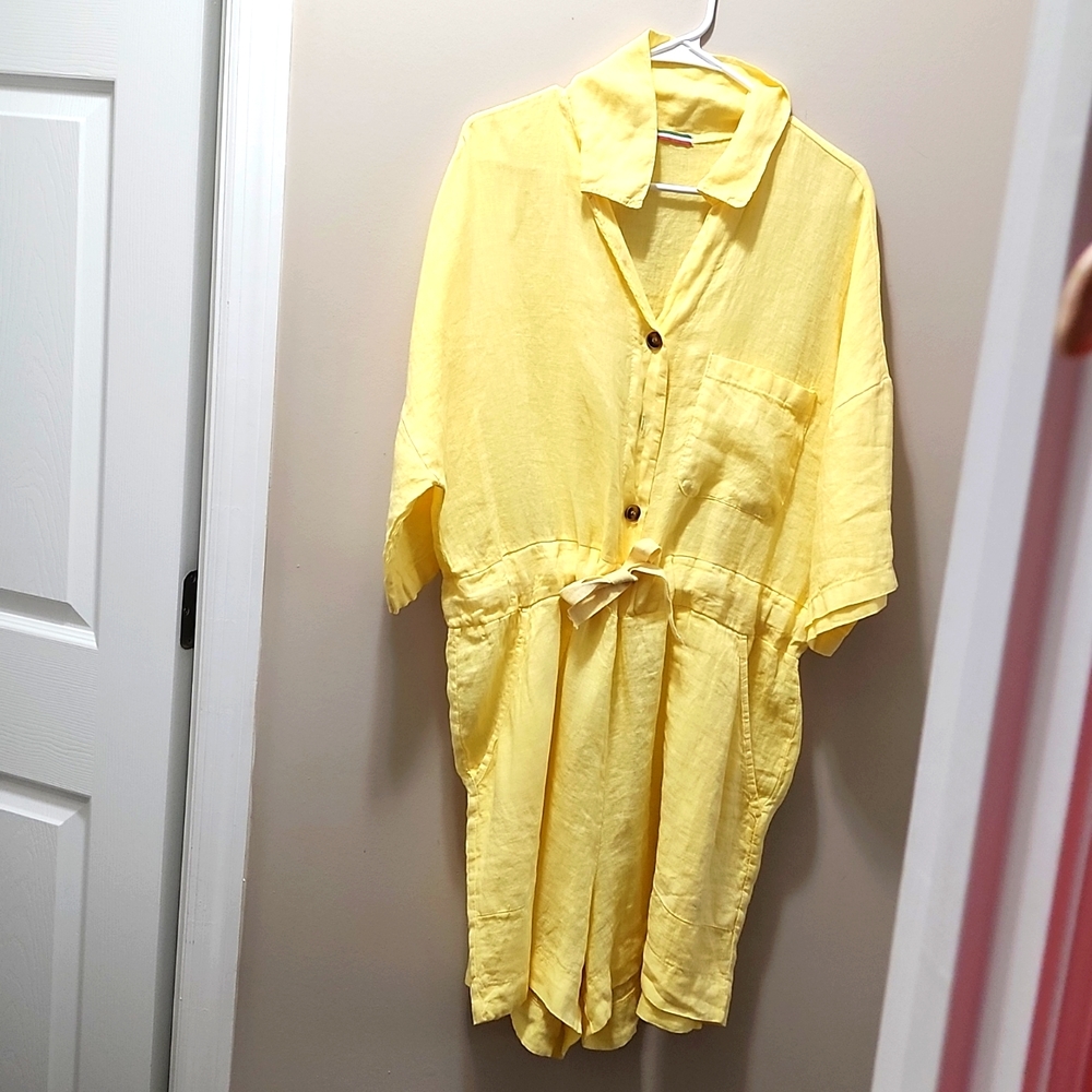 Linen jumpsuit short